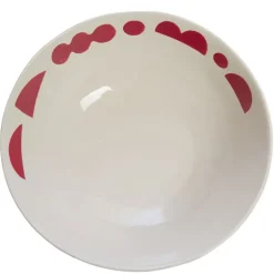 Fabrique de Styles Plats Et Saladiers>Saladier en grès et blanc d23cm - Ohana Rouge