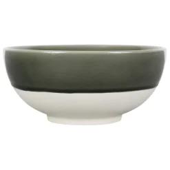 Fabrique de Styles Plats Et Saladiers>Saladier en grès vert de gris et blanc - Crakel Vert-de-gris