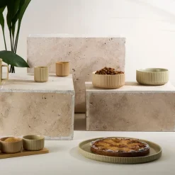 Fabrique de Styles Plats Et Saladiers>Saladier x2 en grès nude et amande d16cm - Sweet Leaves Nude, Amande