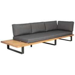 Fabrique de Styles Salons De Jardin|Jardin>Salon de jardin d'angle en bois 5 places anthracite et naturel - Feros Ecru