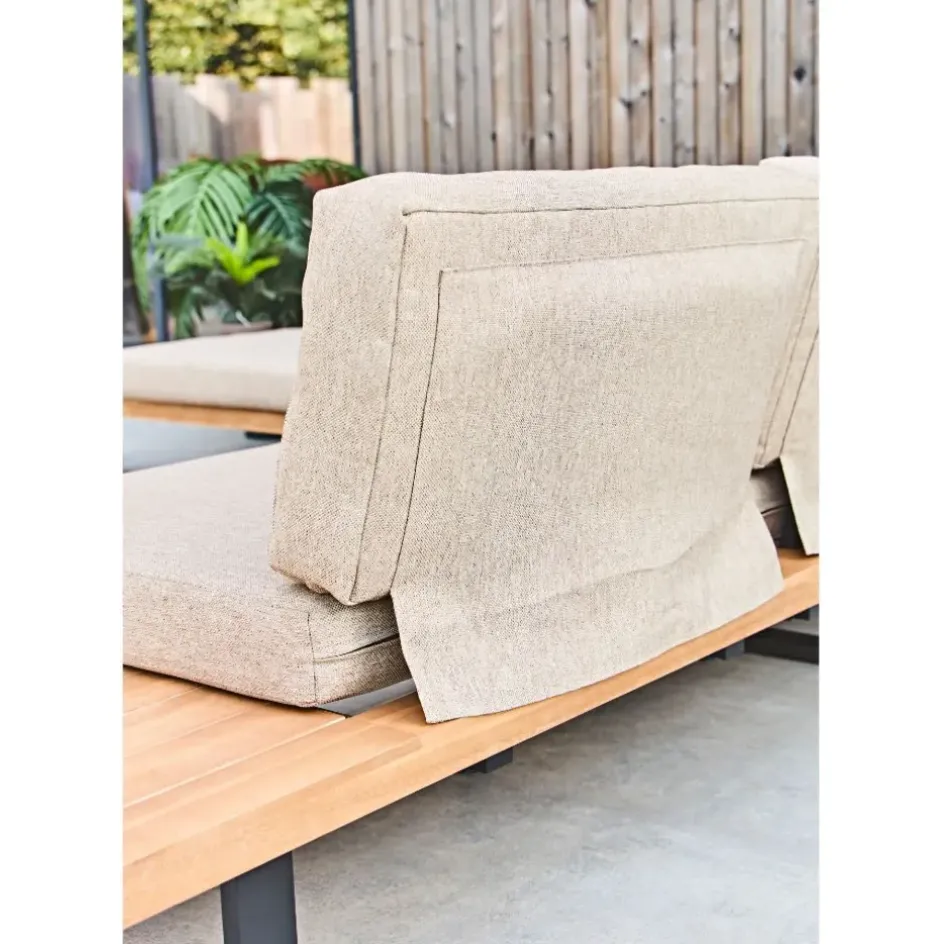 Fabrique de Styles Salons De Jardin|Jardin>Salon de jardin d'angle en bois 5 places beige - Feros Ecru