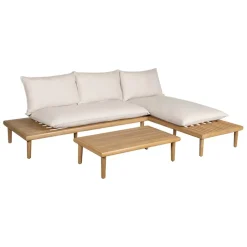 Fabrique de Styles Salons De Jardin|Jardin>Salon de jardin en acacia 3 places avec table écru - Cirina Ecru