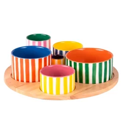 Fabrique de Styles Bols Et Coupelles>Service aperitif 6 pièces en porcelaine - Buenos Aires Multicolore