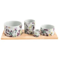 Fabrique de Styles Bols Et Coupelles>Service apéritif 4 pièces en céramique - Garden Multicolore