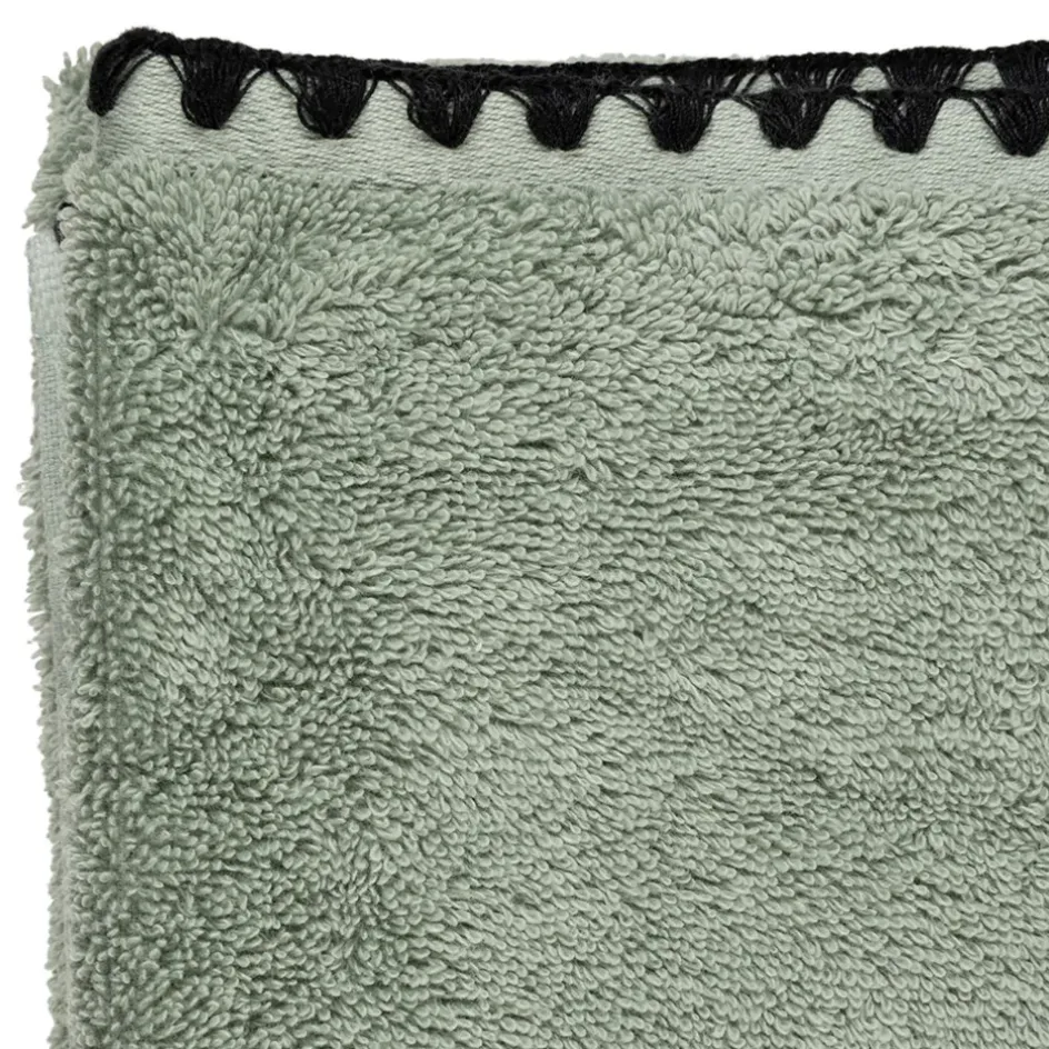 Fabrique de Styles Serviettes De Bain>Serviette de toilette invite en coton celadon 30x50cm - Issey Vert d'eau