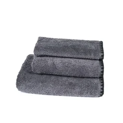Fabrique de Styles Serviettes De Bain>Serviette de toilette invité en coton granit 30x50cm - Issey Gris