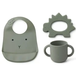 Fabrique de Styles Accessoires Repas>Set bavoir/gobelet/anneau de dentition carol faune Vert