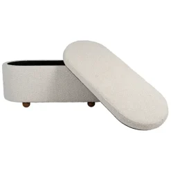 Fabrique de Styles Bancs Et Banquettes>Set de 2 bancs coffre en tissu et pin - Alpinia Blanc