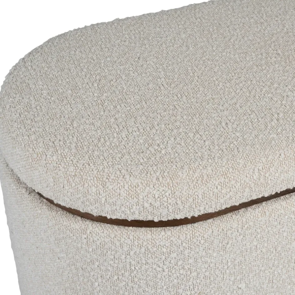 Fabrique de Styles Bancs Et Banquettes>Set de 2 bancs coffre en tissu et pin - Alpinia Blanc