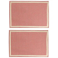 Fabrique de Styles Serviettes De Table>Set de 2 sets de table mami-car en coton Rouge