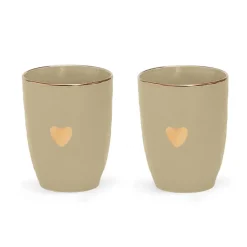 Fabrique de Styles Tasses Et Mugs>Set de 2 tasses en faïence 35cl - Matins Câlins Taupe