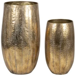 Fabrique de Styles Vases Et Soliflores>Set de 2 vases en fer d45xh80cm - Baca Doré