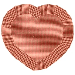 Fabrique de Styles Sets De Table>Set de table cœur en coton 35x30cm - Campagne Rouge