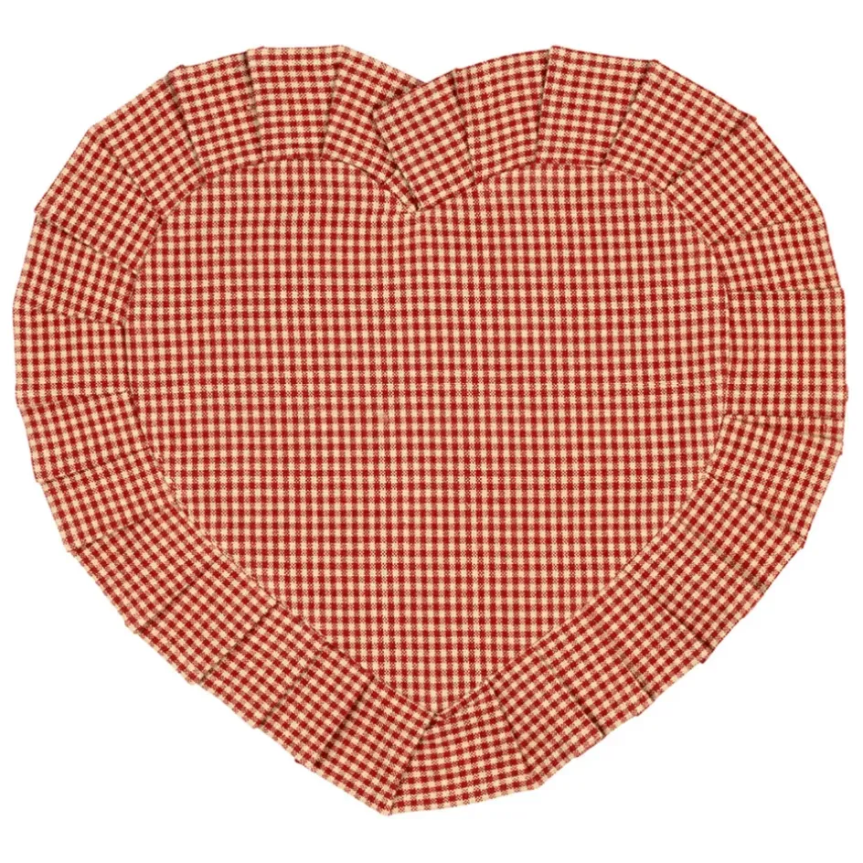 Fabrique de Styles Sets De Table>Set de table cœur en coton 35x30cm - Campagne Rouge