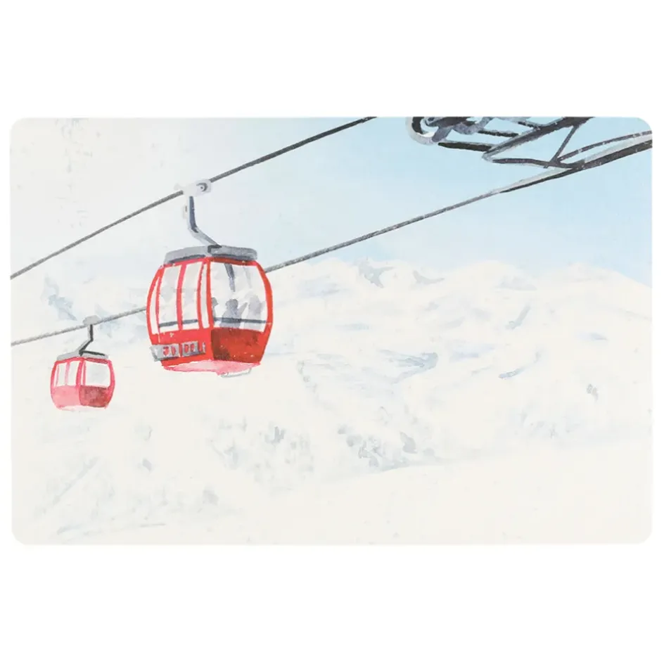 Fabrique de Styles Sets De Table>Set de table en vinyle blanc et rouge 45x30cm - Montagne Blanc, Rouge