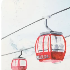 Fabrique de Styles Sets De Table>Set de table en vinyle blanc et rouge 45x30cm - Montagne Blanc, Rouge