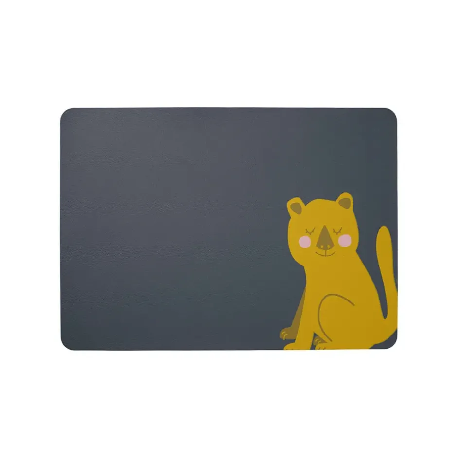 Fabrique de Styles Sets De Table>Set de table rectangle bleu Leo le lion 46x33 - Kids Bleu, Jaune