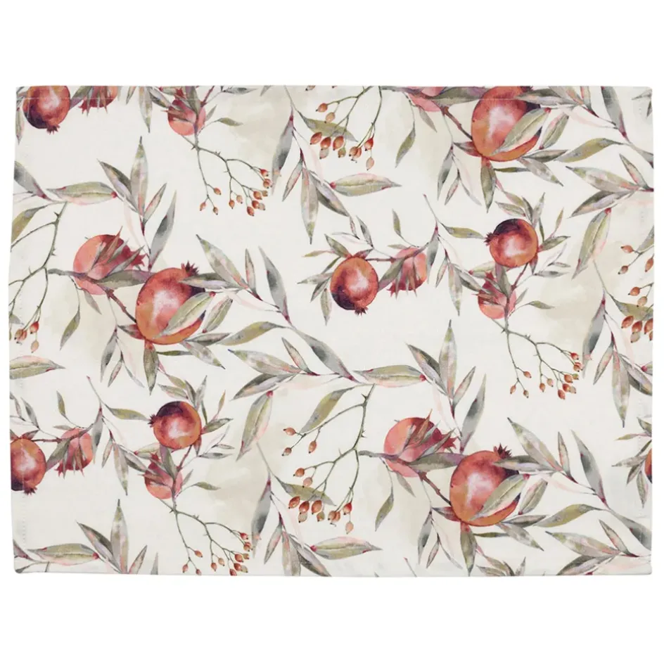 Fabrique de Styles Sets De Table>Set de table rectangle en coton motif grenade 50x38cm - Grenadier Naturel