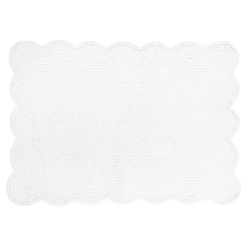 Fabrique de Styles Sets De Table>Set de table rectangulaire en coton Blanc