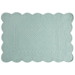 Fabrique de Styles Sets De Table>Set de table rectangulaire boutis en Coton Vert d'eau