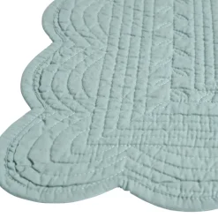 Fabrique de Styles Sets De Table>Set de table rectangulaire boutis en Coton Vert d'eau