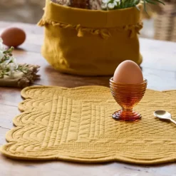 Fabrique de Styles Sets De Table>Set de table rectangulaire en coton Moutarde