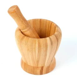 Fabrique de Styles Ustensibles De Cuisine>Set pilon et mortier en bambou Bois
