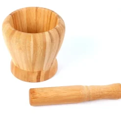 Fabrique de Styles Ustensibles De Cuisine>Set pilon et mortier en bambou Bois