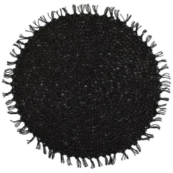 Fabrique de Styles Sets De Table>Set table rond tressine d44cm Noir