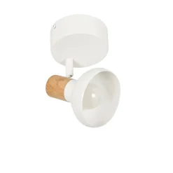 Fabrique de Styles Suspensions>Spot 1 lumière en métal effet bois - alvar Blanc