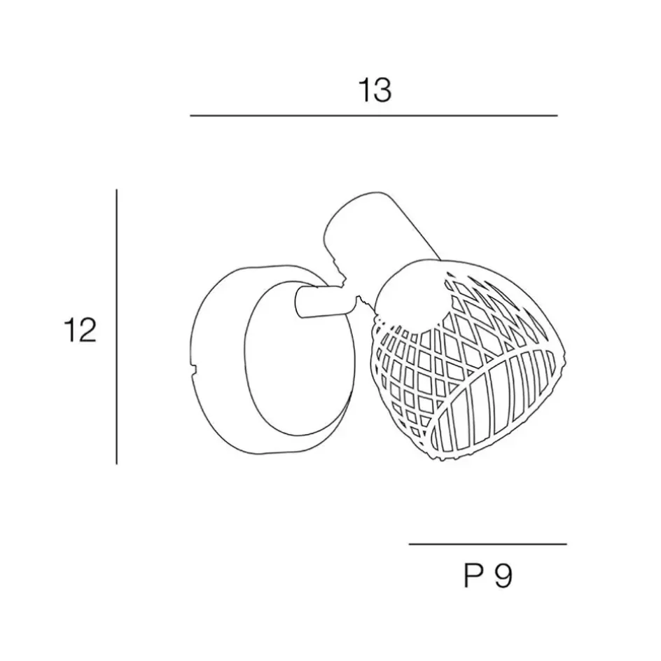Fabrique de Styles Appliques>Spot 1 lumière en métal h13cm mat noir - kento Noir Mat