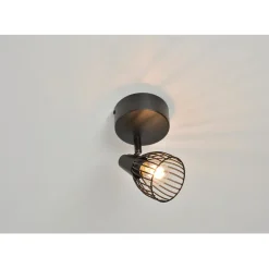 Fabrique de Styles Suspensions>Spot 1 lumière metal filaire jaro noir Noir Mat