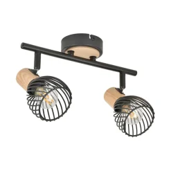 Fabrique de Styles Suspensions>Spot 2 lumières en métal h16cm mat noir - kento Noir Mat