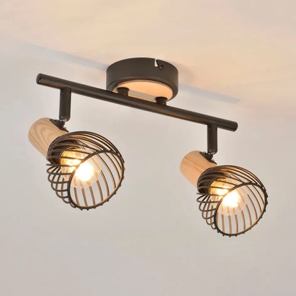 Fabrique de Styles Suspensions>Spot 2 lumières en métal h16cm mat noir - kento Noir Mat