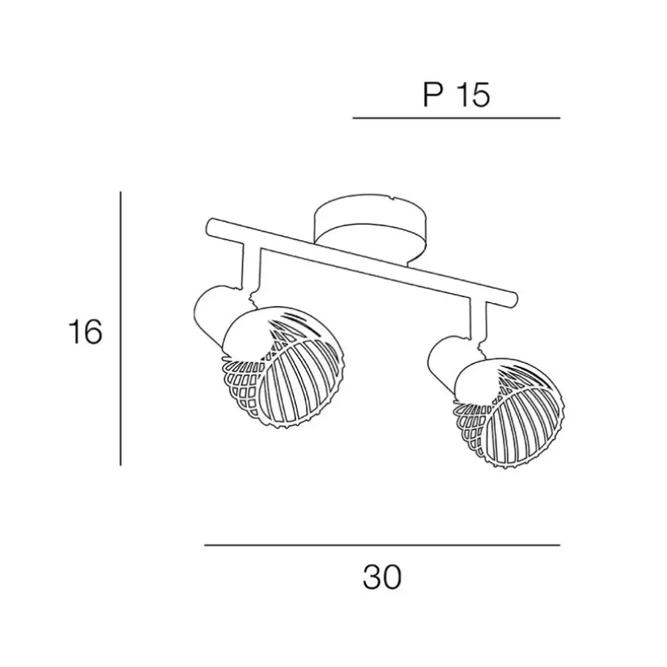 Fabrique de Styles Suspensions>Spot 2 lumières en métal h16cm mat noir - kento Noir Mat
