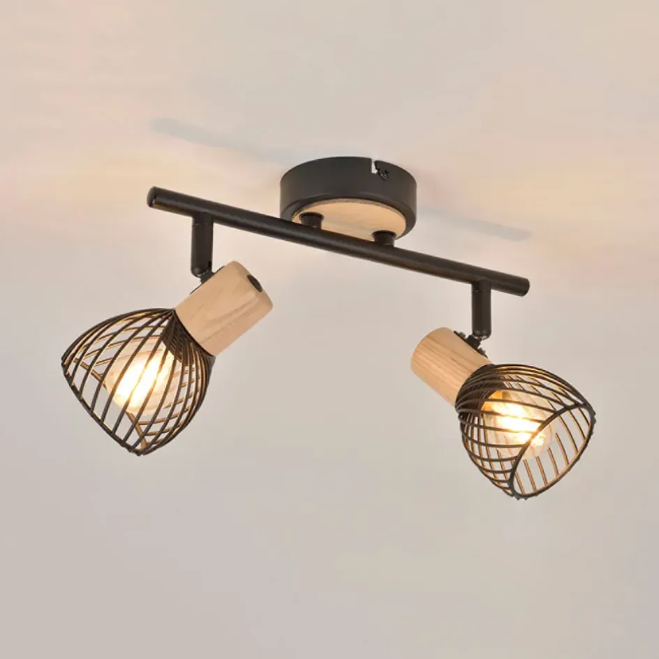 Fabrique de Styles Suspensions>Spot 2 lumières en métal h16cm mat noir - kento Noir Mat