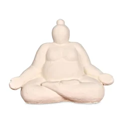 Fabrique de Styles Petits Objets Déco>Statue Femme Méditation en Ciment écru H16cm Ecru
