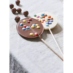 Fabrique de Styles Chocolats Et Confiseries>Sucette chocolat au lait surprise partie 50g Marron