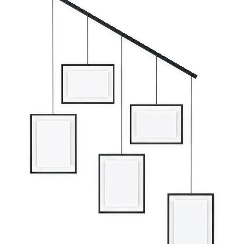 Fabrique de Styles Cadres Photos>Support 5 cadres suspendu Noir