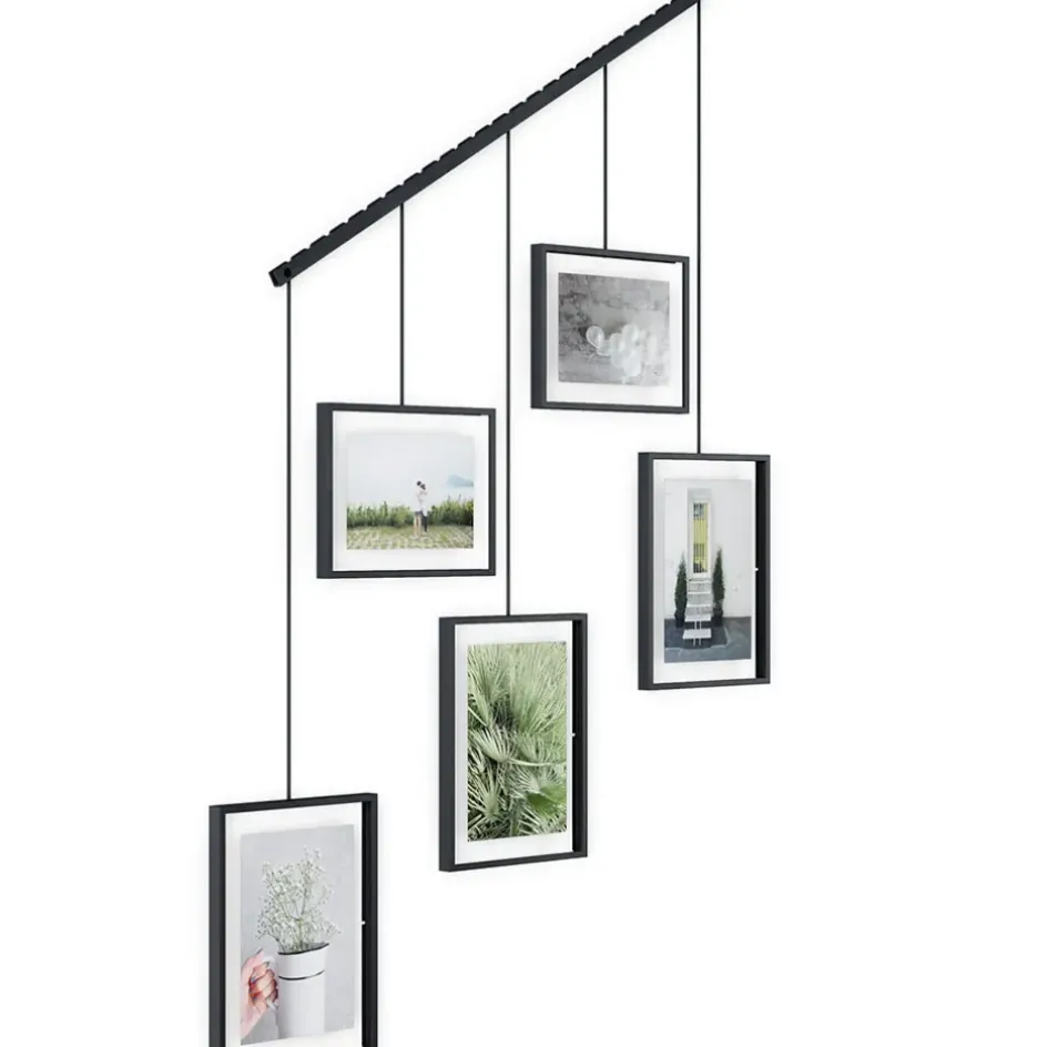 Fabrique de Styles Cadres Photos>Support 5 cadres suspendu Noir