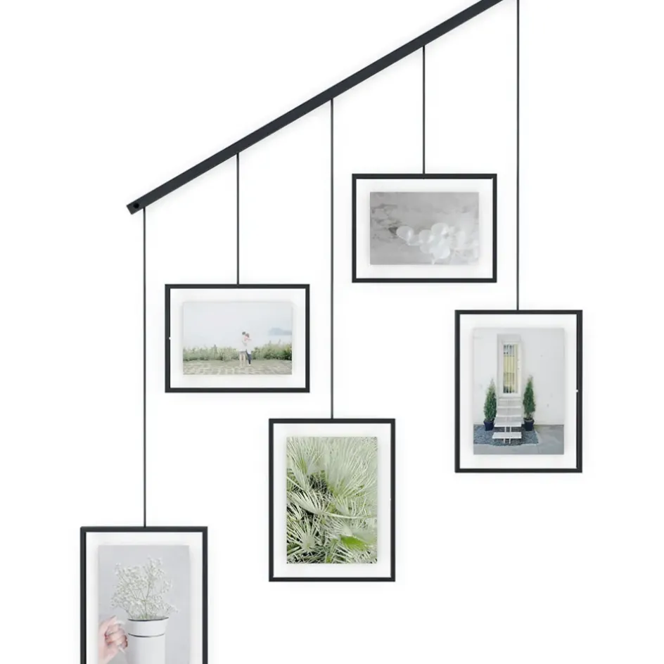 Fabrique de Styles Cadres Photos>Support 5 cadres suspendu Noir