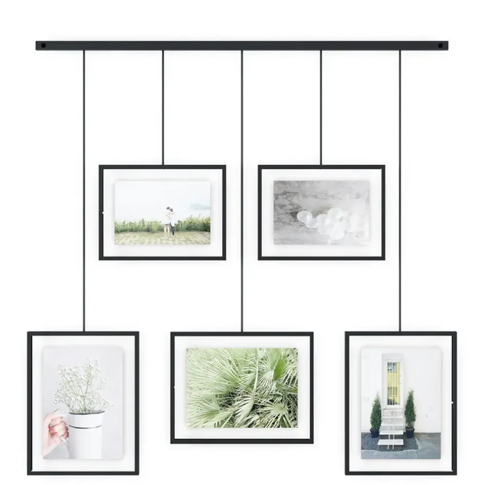 Fabrique de Styles Cadres Photos>Support 5 cadres suspendu Noir