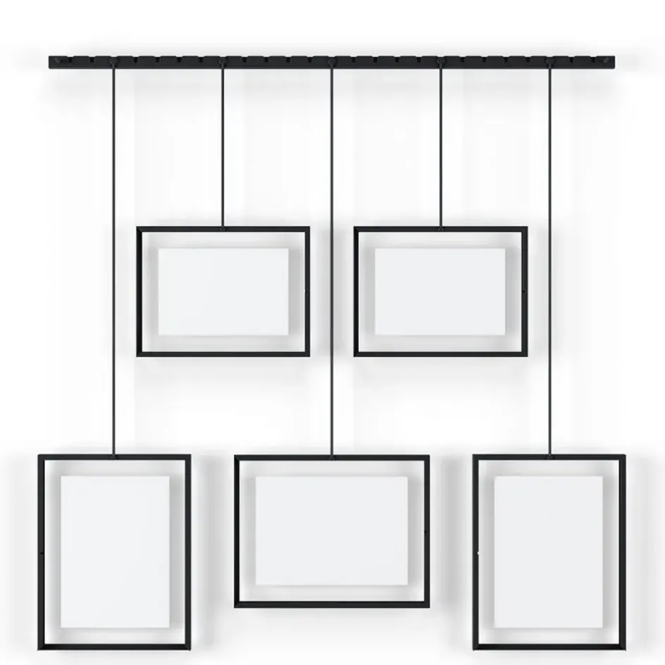 Fabrique de Styles Cadres Photos>Support 5 cadres suspendu Noir