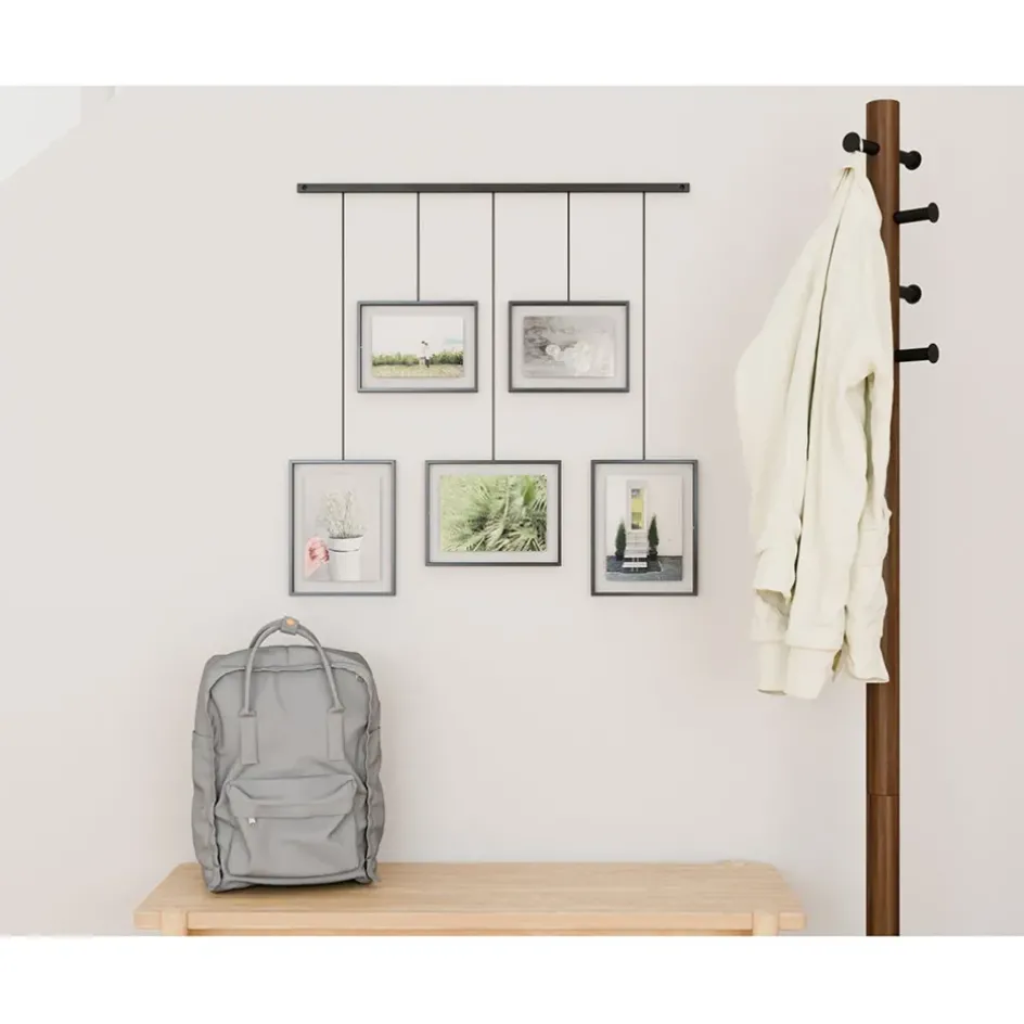 Fabrique de Styles Cadres Photos>Support 5 cadres suspendu Noir