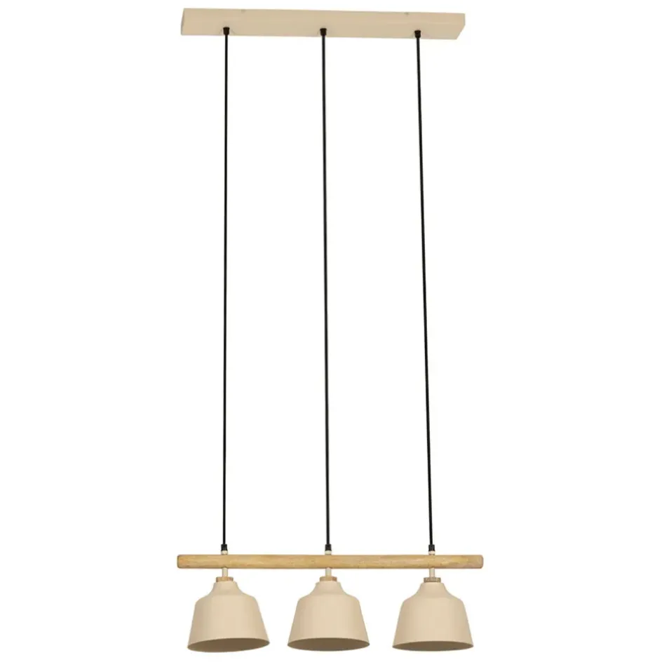 Fabrique de Styles Suspensions>Suspension 3 lampes en fer et manguier L66cm - Ferese Sable