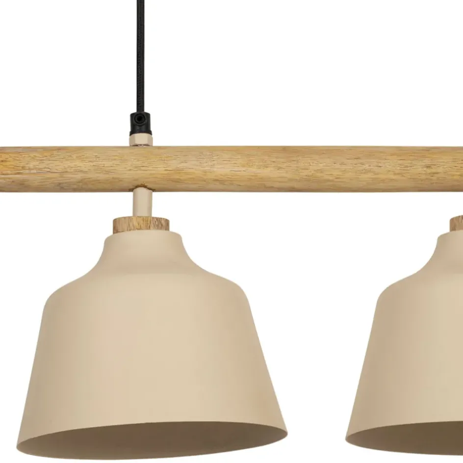 Fabrique de Styles Suspensions>Suspension 3 lampes en fer et manguier L66cm - Ferese Sable