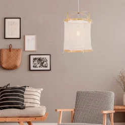 Fabrique de Styles Suspensions>Suspension en bambou d35cm - hikari Naturel