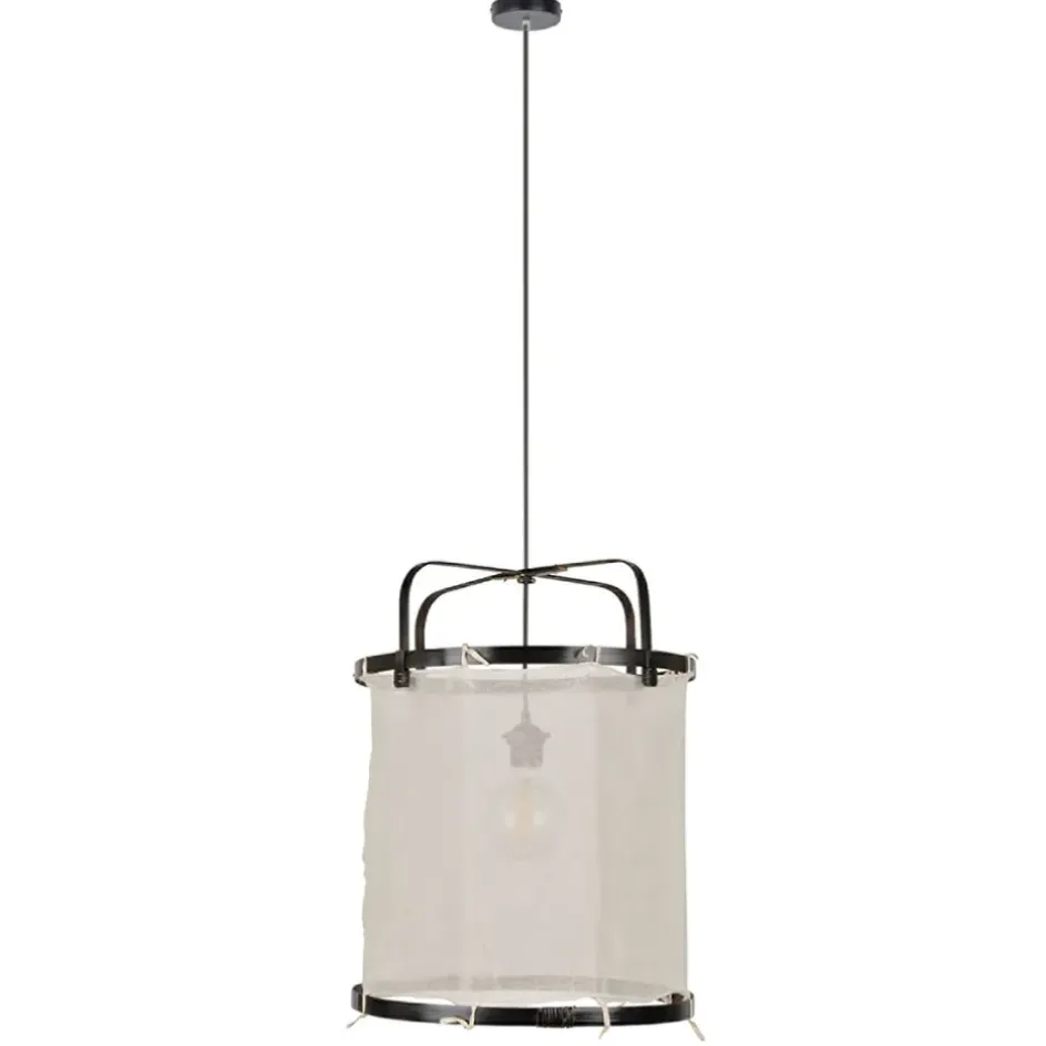 Fabrique de Styles Suspensions>Suspension en bambou d35cm - hikari Noir