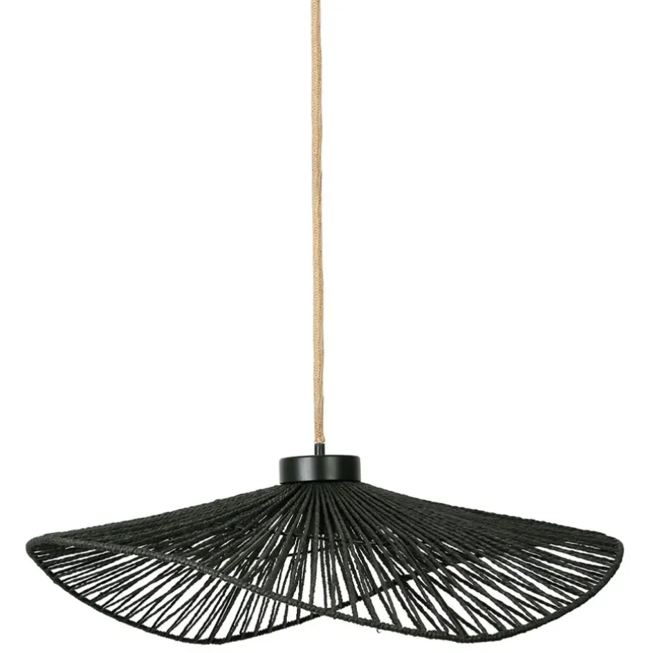 Fabrique de Styles Suspensions>Suspension en corde de papier et fer d71cm - Calyp Noir