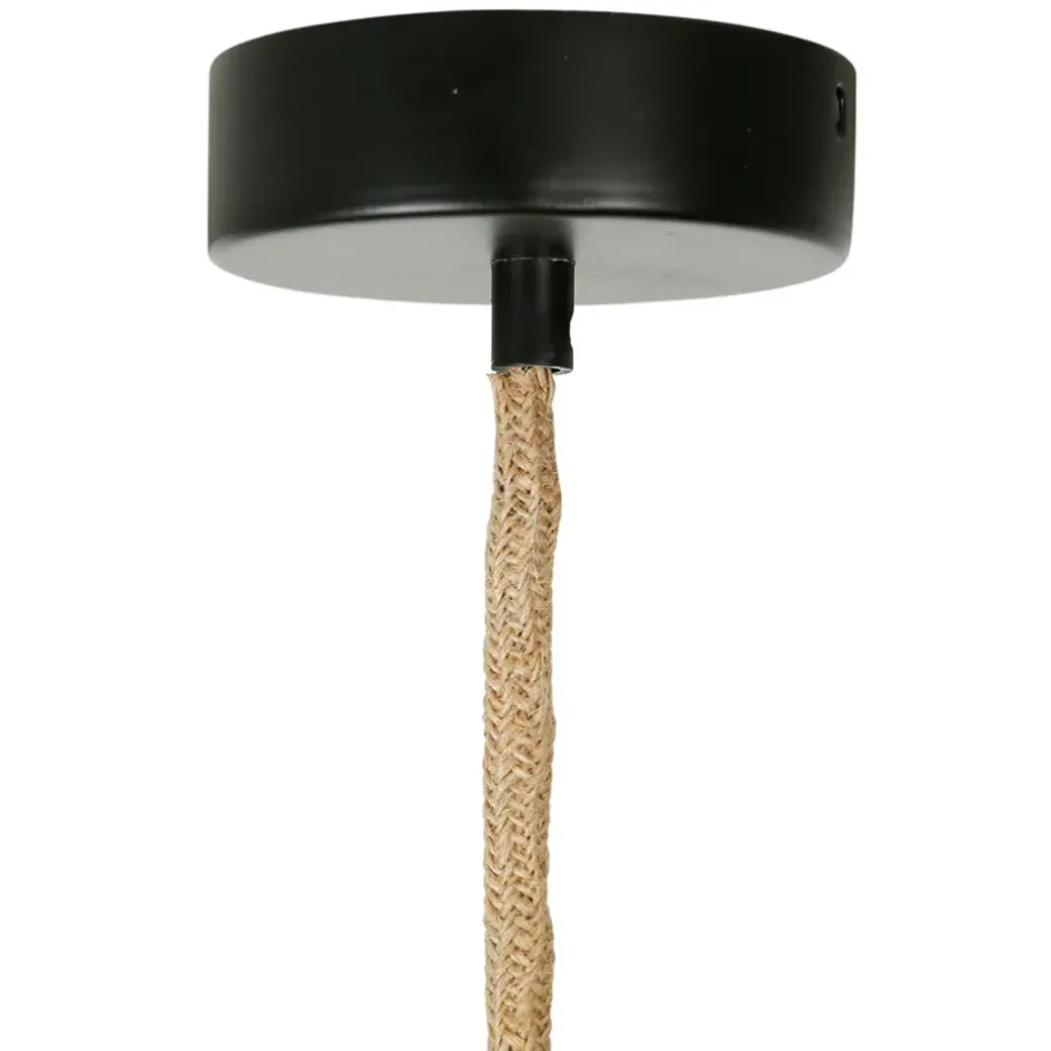 Fabrique de Styles Suspensions>Suspension en corde de papier et fer d50cm - Calyp Noir